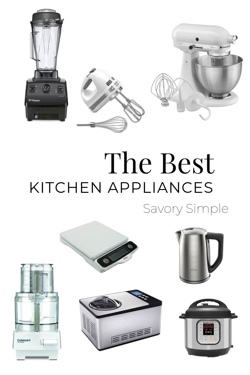 A photo collage with several of the best small kitchen appliances for home cooks