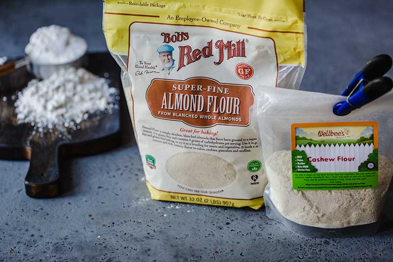 bags of almond flour and cashew flour