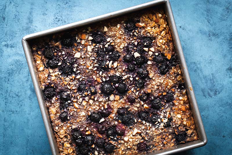 The finished baked oatmeal just out of the oven