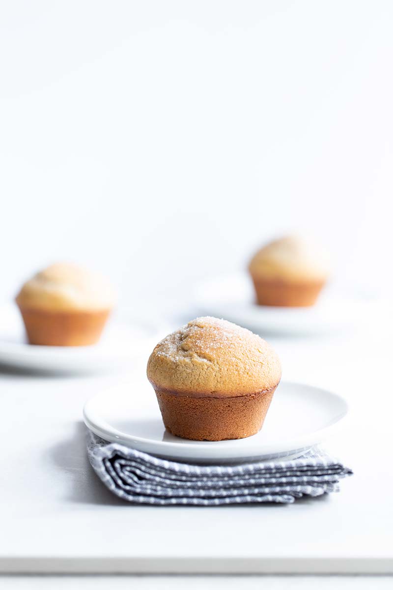 3 muffins on small white plates