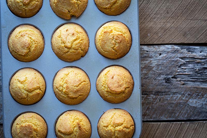Corn muffins right out of the oven