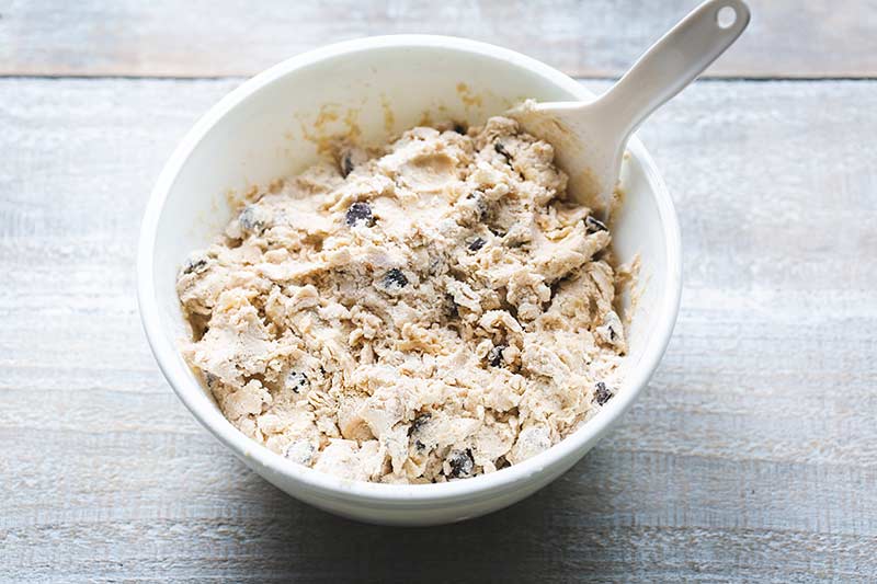 wet ingredients added to create scone dough