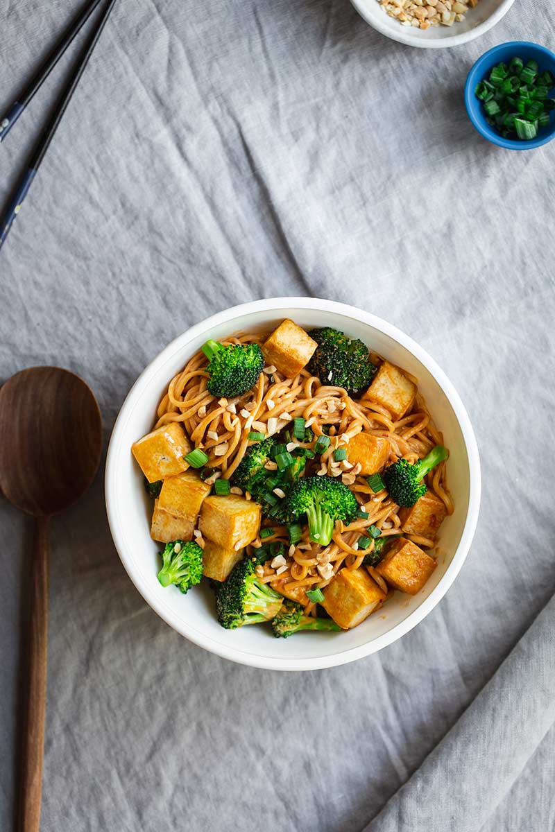 Overhead photo of finished recipe in a bowl