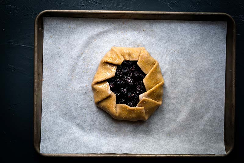 Dough folded over the filling