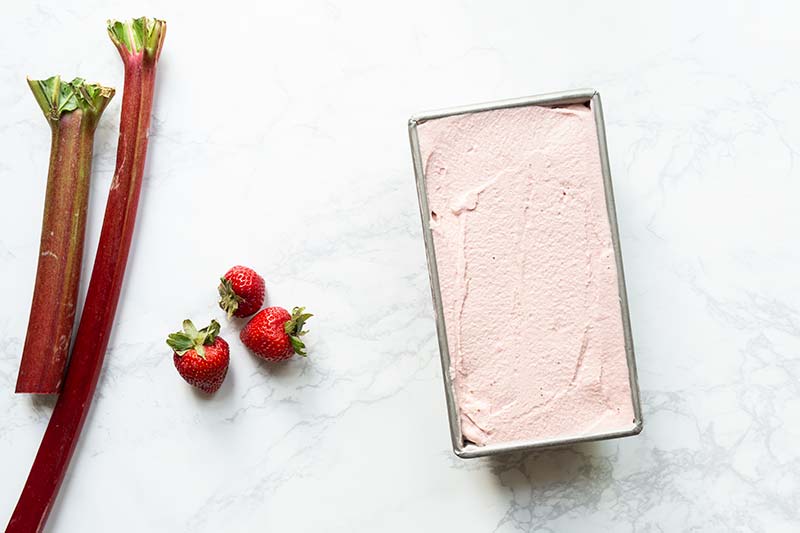 Finished gelato pressed into a loaf pan
